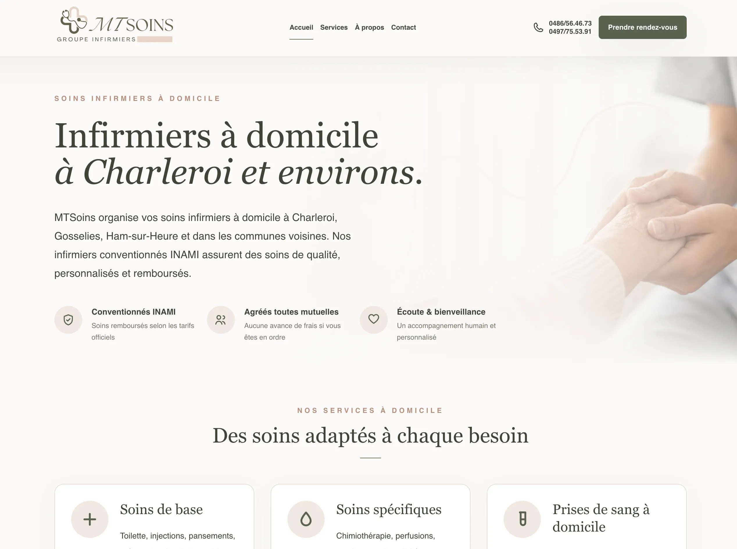 Site local MT Soins réalisé par Mostconsult à Charleroi