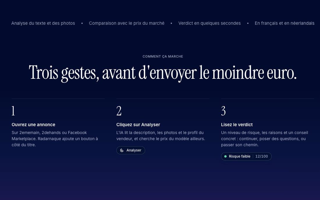 Les trois étapes d'une analyse Radarnaque